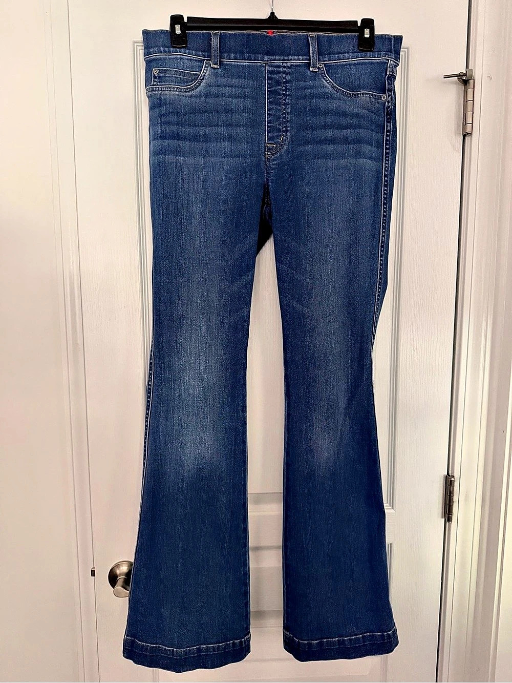 Spanx Pull-On Flare Jeans Light Blue Waist Large